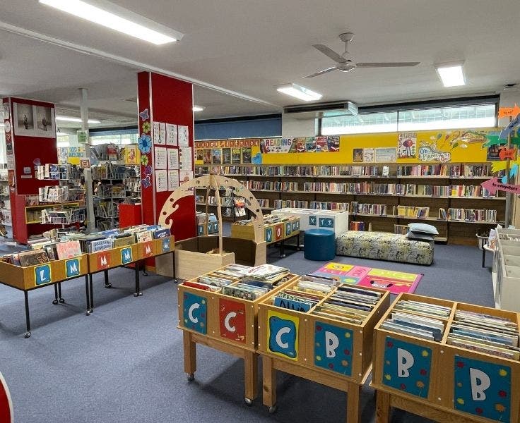 a picture of the inside of our library.