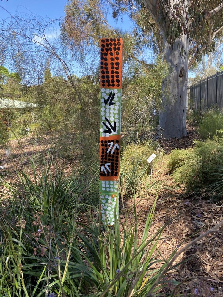 an image showing one of our indigenous totems in the Yindyamarra garden.